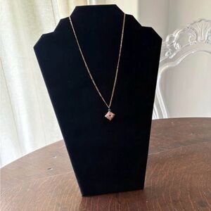 Dainty Gold Necklace with Multicolor Pendant